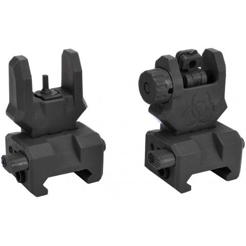UK Arms ZAA Flip-up Rifle Sight Set (Front and Rear) - BLACK
