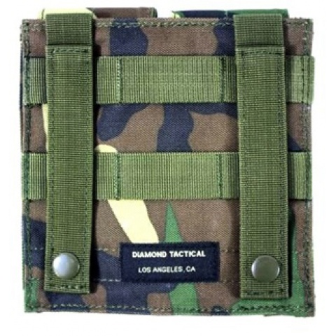 AMA MOLLE Double Rifle Airsoft Magazine Pouch - WOODLAND CAMO