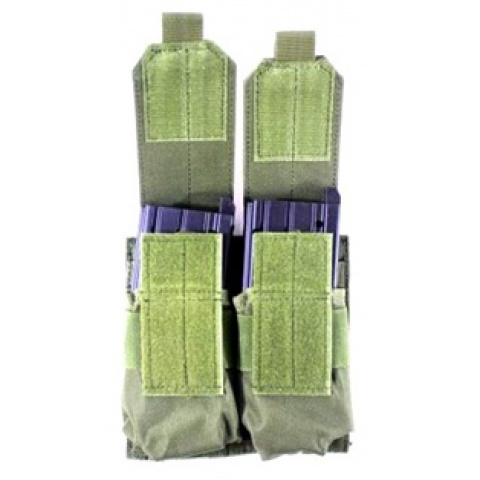 AMA 600D MOLLE Double Rifle Airsoft Magazine Pouch - OD GREEN