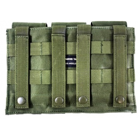 AMA 600D MOLLE Triple Rifle Airsoft Magazine Pouch - OD GREEN