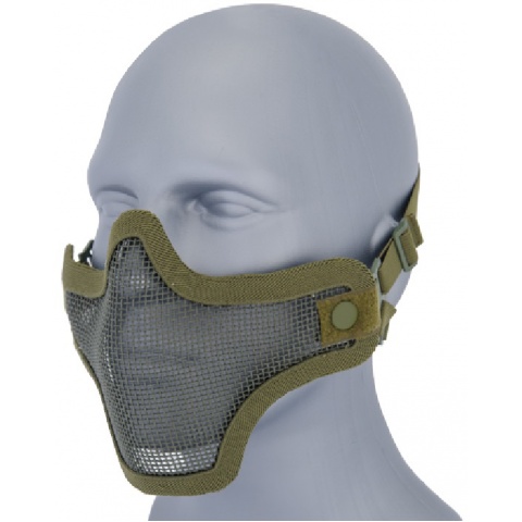 UK Arms Airsoft Tactical Metal Mesh Half Mask - GREEN