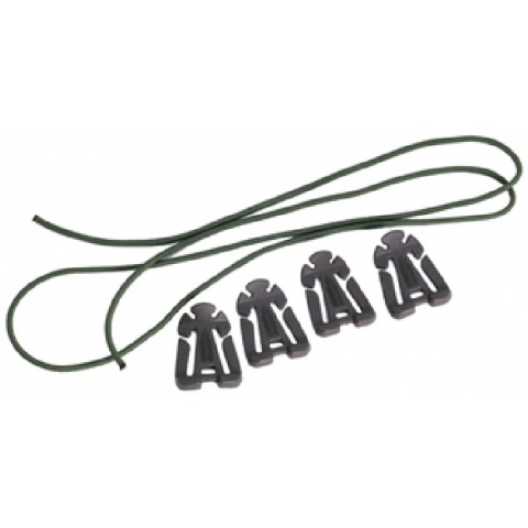 AMA Airsoft MOLLE Bungee Clip - 4 PACK - OLIVE DRAB