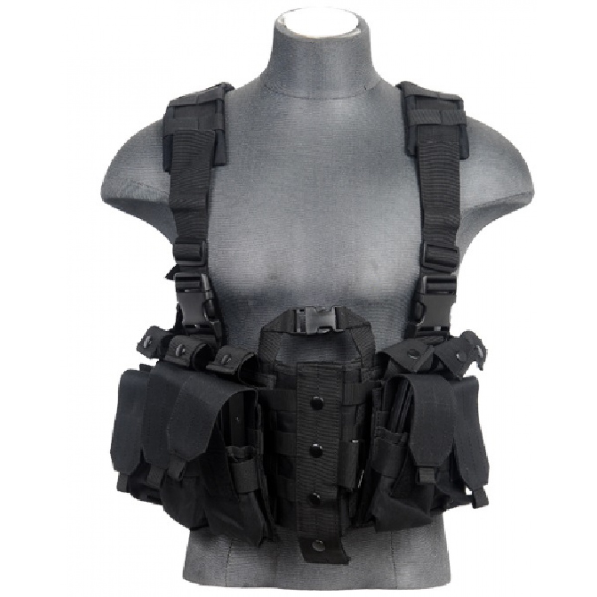 Lancer Tactical Airsoft M4 Chest Harness MOLLE Rig [Nylon] - BLACK ...
