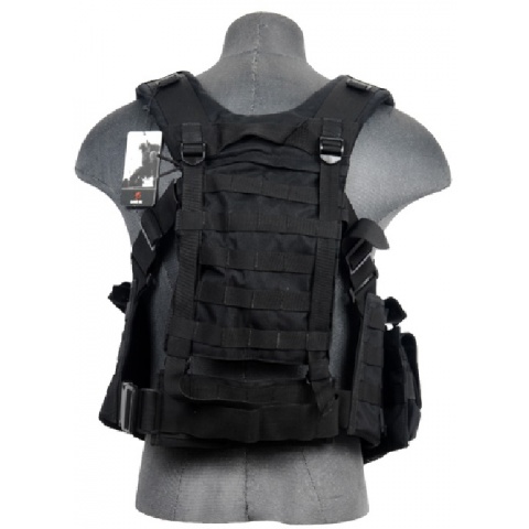 Lancer Tactical Airsoft M4 Chest Harness MOLLE Rig [Nylon] - BLACK