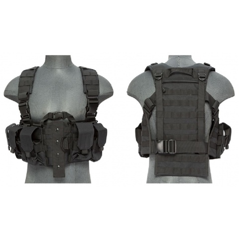 Lancer Tactical Airsoft M4 Chest Harness MOLLE Rig [Nylon] - BLACK