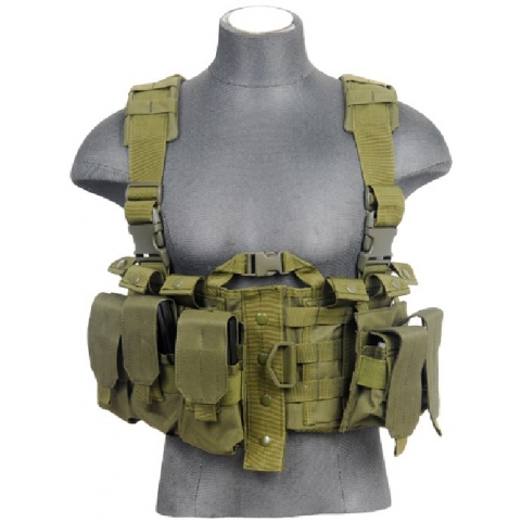 Lancer Tactical Airsoft M4 Chest Harness MOLLE Rig [Nylon] - OD GREEN