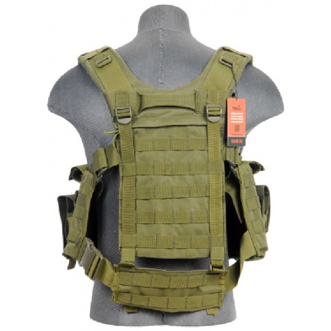 Lancer Tactical Airsoft M4 Chest Harness MOLLE Rig [Nylon] - OD GREEN