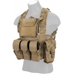 Lancer Tactical Airsoft M4 MOLLE Modular Chest Rig - TAN
