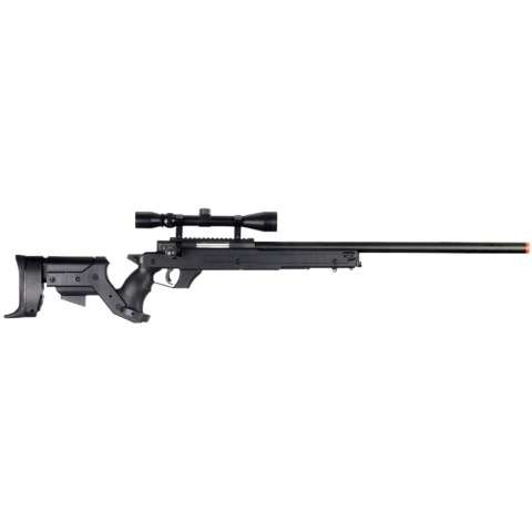 WELL Airsoft MB04 Bolt Action Rifle w/ Scope Adjustable Cheek Rest - BLACK