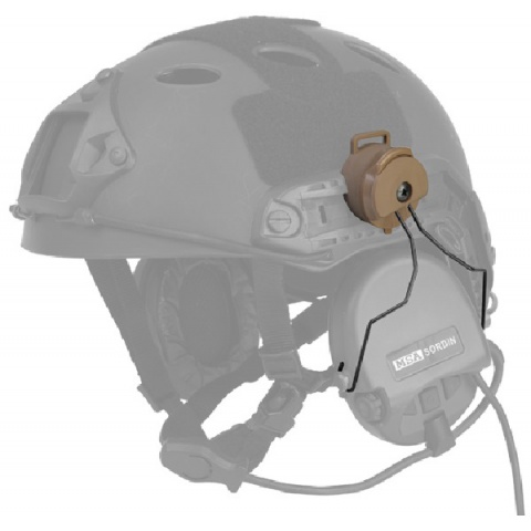 Lancer Tactical Airsoft MSA Headset Helmet Rail Adapter - DARK EARTH