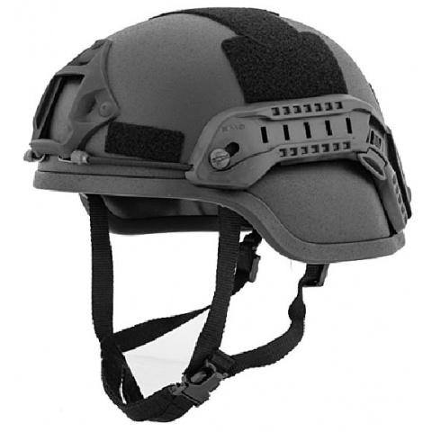 Lancer Tactical ACH MICH 2000 Airsoft Helmet with Side Rail - BLACK