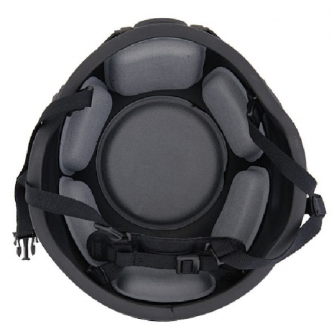 Lancer Tactical ACH MICH 2000 Airsoft Helmet with Side Rail - BLACK