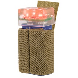UK Arms 3-LED RED Flashing Marker Beacon w/ Hook and Loop System -TAN
