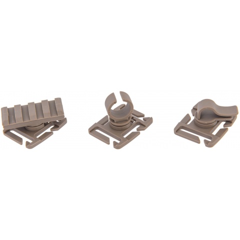 UK Arms MOLLE System Accessory Clips Kit - DARK EARTH
