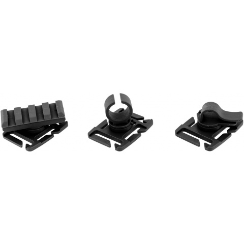 UK Arms MOLLE System Accessory Component Clips Kit - BLACK