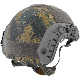 Lancer Tactical Airsoft Maritime Tactical Helmet w/ Chin Strap- WOODLAND CAMO
