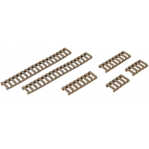 UK Arms Airsoft Ladder Rail Panel for 20mm Rail Set of 6 - DARK EARTH