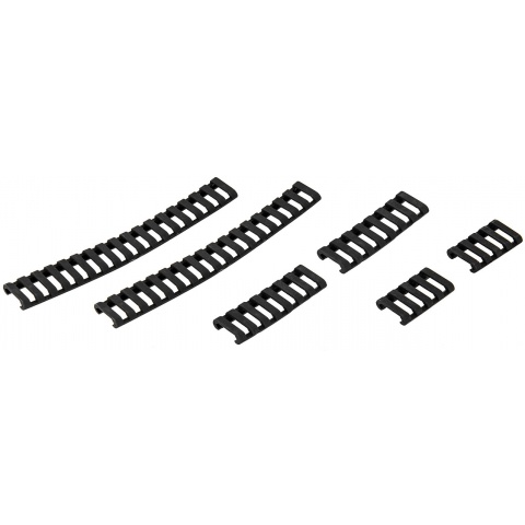 UK Arms Airsoft Ladder Rail Panel for 20mm Rail Set of 6 - BLACK