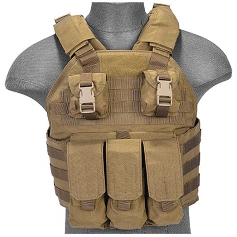 UK Arms Airsoft Tactical SPC Scalable Tactical Vest (Tan)