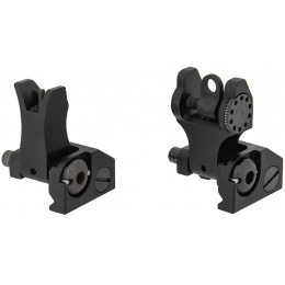 UK Arms Flip Up Battlesights for M4 Series Airsoft Rifle - BLACK