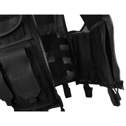 AMA Airsoft Cross-Draw Military Vest w/ Tactical Belt - BLACK