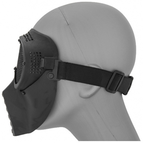 UK Arms Face Mask w/ Metal Mesh Eye Protection - BLACK