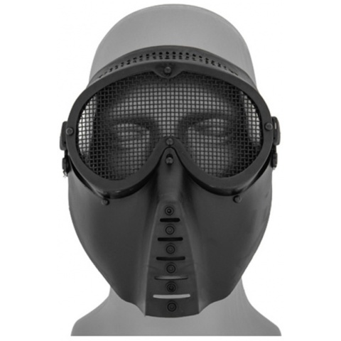 UK Arms Face Mask w/ Metal Mesh Eye Protection - BLACK