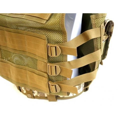 AMA Airsoft Cross-Draw Military Vest w/ Tactical Belt - DIGITAL DESERT