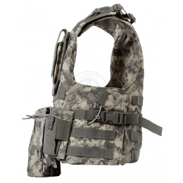 AMA Airsoft MOLLE Plate Carrier w/ 6 Pouches - ACU