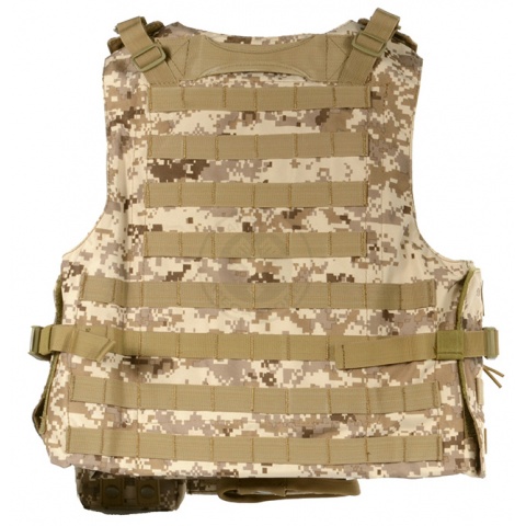 AMA Airsoft MOLLE Plate Carrier w/ 6 Pouches - DESERT