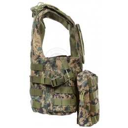 AMA Airsoft MOLLE Plate Carrier w/ 6 Pouches - DW