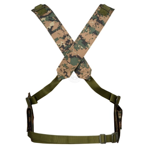 AMA 600D Rugged 6 Magazine Pouch Tactical Chest Rig - DIGITAL WOODLAND