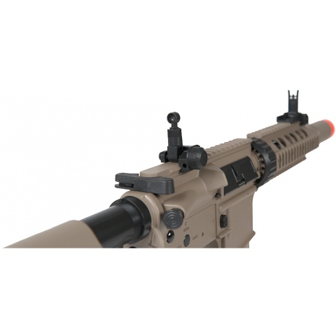 Lancer Tactical M4 SD AEG RIS Airsoft Rifle w/ Mock Suppressor - TAN