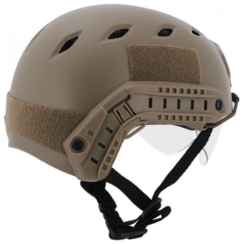 Lancer Tactical Airsoft Tactical BJ Type Basic Visor Helmet (Color: Tan)