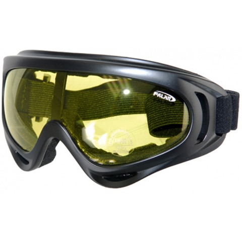 UK Arms Airsoft Tactical High Contrast Yellow Lens Goggles - BLACK