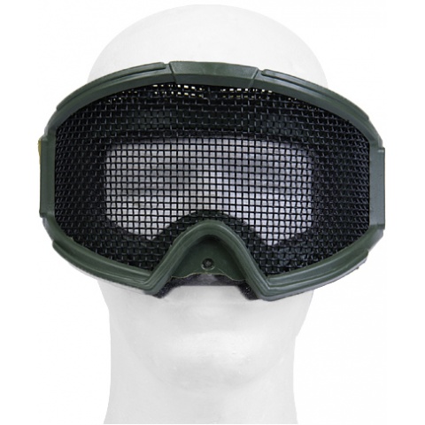 UK Arms Airsoft Tactical Protective Metal Wired Mesh Goggles - GREEN