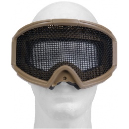 UK Arms Airsoft Tactical Protective Metal Wired Mesh Goggles - TAN