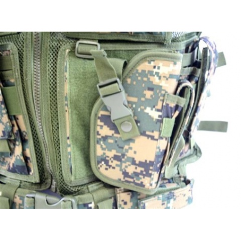 AMA Airsoft V2 Cross-Draw Military Vest w/ Tactical Belt - WOODLAND