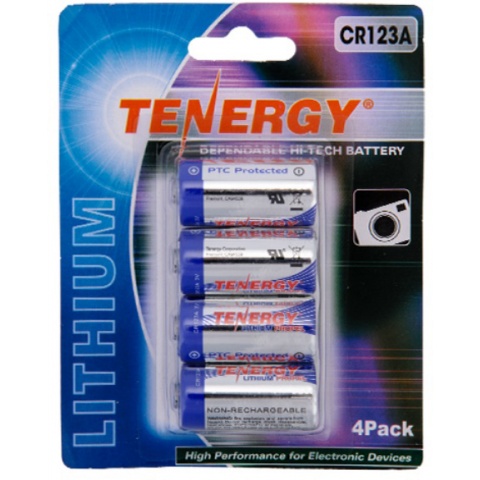 Tenergy Airsoft CR123A High Peak 3.0V 1300 mAh Lithium Battery Pack