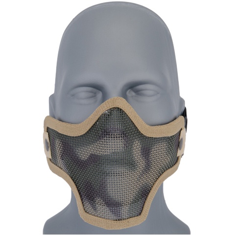 UK Arms Airsoft Tactical Metal Mesh Half Mask - DESERT CAM