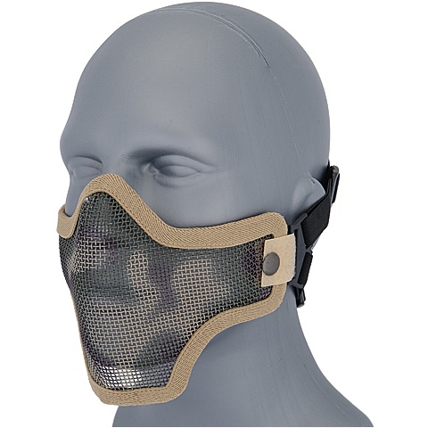 UK Arms Airsoft Tactical Metal Mesh Half Mask - DESERT CAM