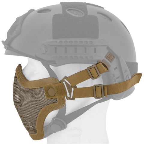 UK Arms Airsoft Tactical Metal Mesh Half Mask Helm Vers- TAN/SKULL
