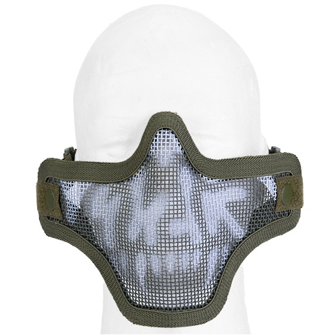 UK Arms Airsoft Tactical Metal Mesh Half Mask - DRAB/SKULL