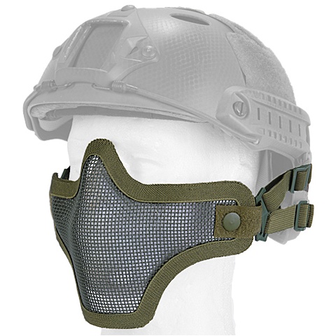 UK Arms Airsoft Tactical Metal Mesh Half Mask Helm Vers - OLIVE DRAB