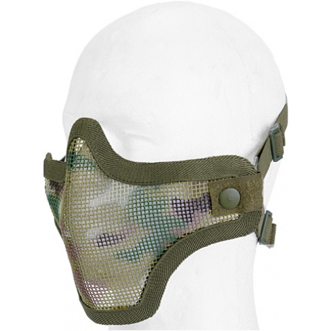 UK Arms Airsoft Tactical Metal Mesh Half Mask - MODERN CAM