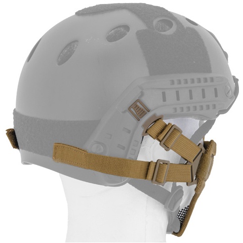 UK Arms Airsoft Tactical Metal Mesh Half Mask Helm Vers - TAN