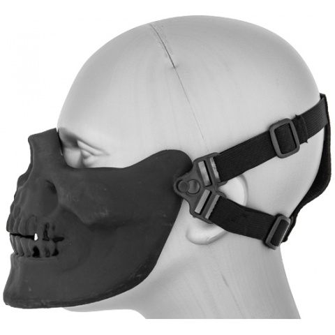 UK Arms Airsoft Tactical Skull Lower Half Face Mask - BLACK