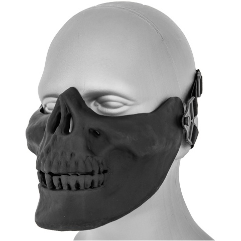 UK Arms Airsoft Tactical Skull Lower Half Face Mask - BLACK