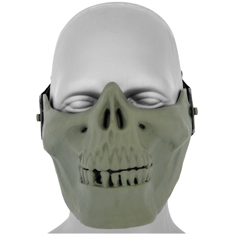UK Arms Airsoft Tactical Skull Lower Half Face Mask - GREEN