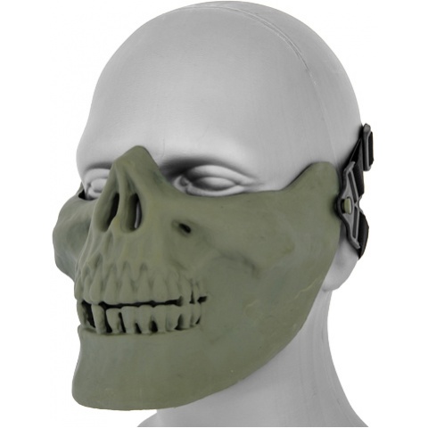 UK Arms Airsoft Tactical Skull Lower Half Face Mask - GREEN